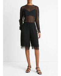 Vince - Lace-Trim Chiffon Short - Lyst