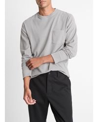 Vince - Sueded Jersey Long-Sleeve Pocket T-Shirt - Lyst