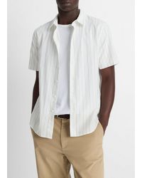 Vince - Chatsworth Stripe Cotton Short-Sleeve Button-Front Shirt - Lyst
