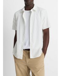 Vince - Chatsworth Stripe Cotton Short-Sleeve Button-Front Shirt - Lyst