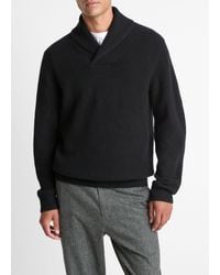 Vince - Shaker Wool-Cashmere Shawl-Collar Sweater - Lyst