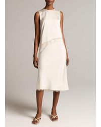 Vince - Lace-Trim Satin Slip Skirt - Lyst