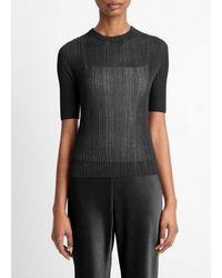 Vince - Italian Cotton-Blend Double-Layer Top - Lyst