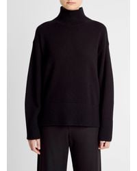 Vince - Wool-Cashmere Side-Slit Turtleneck Sweater - Lyst