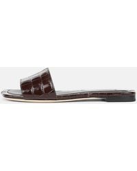 Vince - Valeria Croc-Embossed Leather Slide Sandal - Lyst