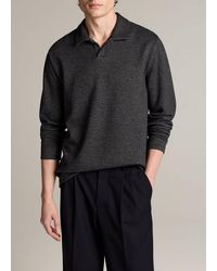 Vince - Blurred Birdseye Cotton-Blend Johnny-Collar Shirt - Lyst