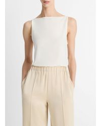 Vince - Matte Jersey Boat-Neck Tank - Lyst