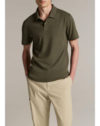 Vince - Mesh-Knit Cotton-Blend Snap Polo Shirt - Lyst