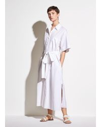 Vince Short Sleeve Utility Shirt Dress - White