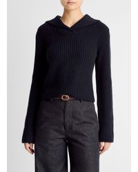 Vince - Ribbed Wool-Cashmere Sailor-Collar Sweater - Lyst