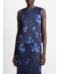 Vince - Poppy Blur Crushed Satin Shell - Lyst