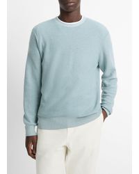Vince - Geometric Jacquard Wool & Cotton Blend Crewneck Sweater - Lyst