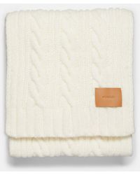 Vince - Airspun Wool-blend Cable-knit Scarf, White - Lyst