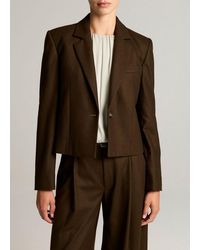 Vince - Italian Wool-Blend Flannel Short Blazer - Lyst