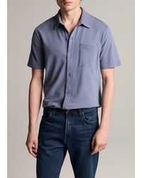 Vince - Sueded Cotton Jersey Button-Front Shirt - Lyst