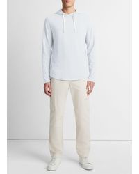 Vince - Textured Cotton Hoodie, Shirting Blue, Size M - Lyst