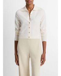 Vince - Wool & Cashmere-Blend Polo Cardigan - Lyst