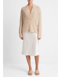 Vince - Crimped Shawl Sweater, Beige, Size Xs - Lyst