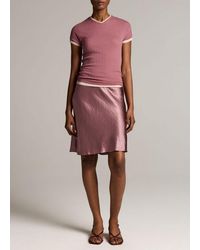 Vince - Lingerie-Trim Short Satin Slip Skirt - Lyst