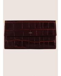 Vince - Isolde Bar Croc-Embsed Leather Wallet Clutch, Re - Lyst