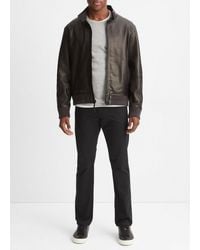 Vince - Leather Harrington Bomber Jacket - Lyst