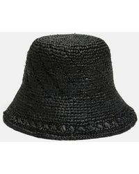 Vince - Straw Bucket Hat, Black, Size S/m - Lyst