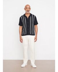 Vince - Crochet Stripe Short-sleeve Button-front Shirt, Multicolor, Size S - Lyst