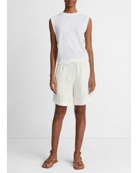 Vince - Linen Muscle T-shirt, Optic White, Size S - Lyst