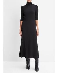 Vince - Elbow Sleeve Turtleneck Dress - Lyst