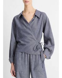 Vince - Collared Wrap Top - Lyst