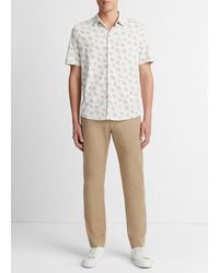 Vince - Abstract Daisies Pima Cotton Button-front Shirt, Alabaster/soft Clay, Size Xl - Lyst