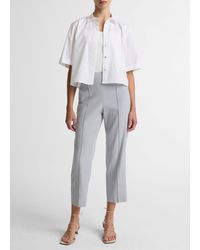 Vince - Grace Mid-Rise Linen-Blend Pull-On Pant - Lyst