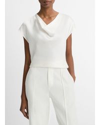 Vince - Silk Cowl-Neck Blouse - Lyst