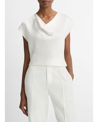 Vince - Silk Cowl-Neck Blouse - Lyst
