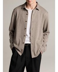 Vince - Herringbone Cotton-Blend Button-Front Shirt - Lyst