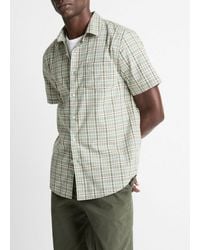 Vince - Polson Plaid Short Sleeve Cotton Button-Up Shirt - Lyst