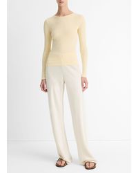 Vince - Ribbed Pima Cotton Long-Sleeve T-Shirt - Lyst