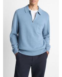 Vince - Wool & Cashmere-Blend Quarter-Zip Polo Sweater - Lyst