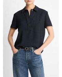 Vince - Crepe Polo Shirt - Lyst