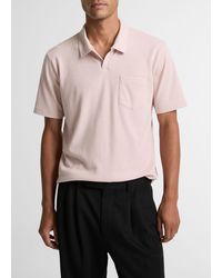 Vince - Cotton-Blend Johnny-Collar Polo Shirt - Lyst