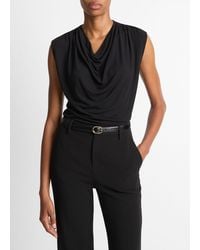 Vince - Jersey Draped Cowl-Neck Top - Lyst