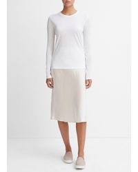 Vince - Essential Long Sleeve Crew Neck T-shirt, Optic White, Size Xl - Lyst