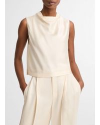 Vince - Satin Cropped Cowl-Neck Top - Lyst