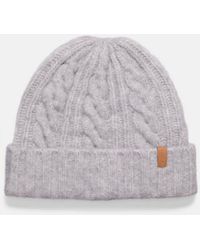 Vince - Airspun Merino Wool-blend Cable-knit Cuffed Hat, Grey - Lyst