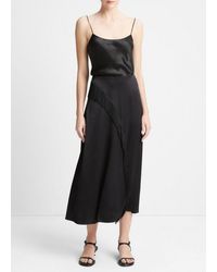 Vince - Fringe Draped Asymmetric Skirt, Black, Size 0 - Lyst