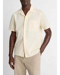 Vince - Union Stripe Cotton Short-Sleeve Loop-Collar Shirt - Lyst
