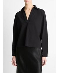 Vince - Easy Long Sleeve Polo Top - Lyst