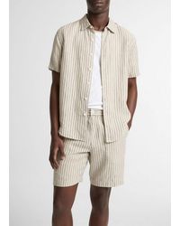 Vince - Ballston Stripe Hemp Short-Sleeve Button-Front Shirt - Lyst