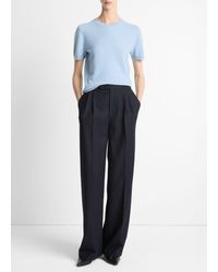 Vince - Italian Wool-Blend Pleated Wide-Leg Trouser - Lyst