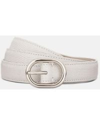 Vince - 20Mm Stitched Lizard-Embossed Leather Belt - Lyst
